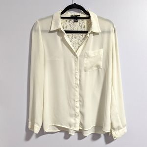 Forever 21 Lace Back Detail Button Up Blouse